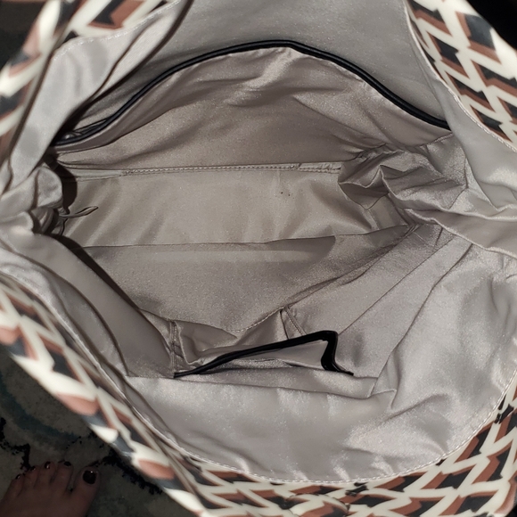 Radley London Backpack Style Bag with Geometric Pattern in Brown and White & Blk - Picture 10 of 14